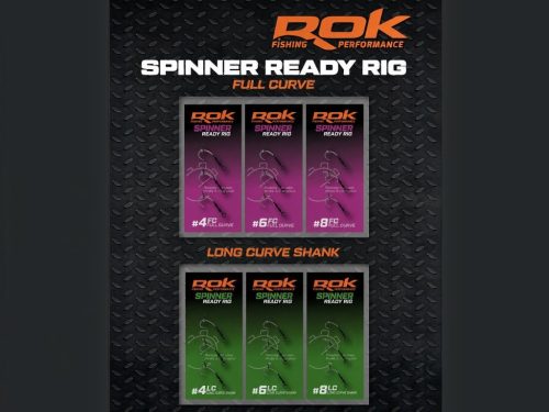 ROK SPINNER-RIG LONG CURVE SHANK - 3db/csomag - előkötött horog - 4 - Szakáll nélküli