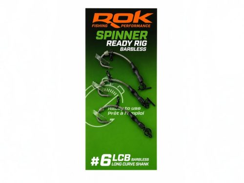 ROK SPINNER-RIG LONG CURVE SHANK - 3db/csomag - előkötött horog - 6 - Szakáll nélküli