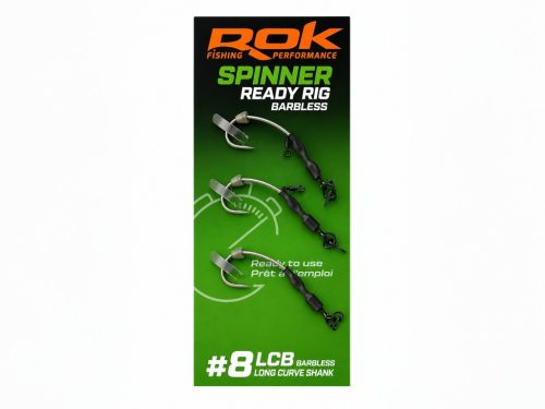 ROK SPINNER-RIG LONG CURVE SHANK - 3db/csomag - előkötött horog - 8 - Szakáll nélküli