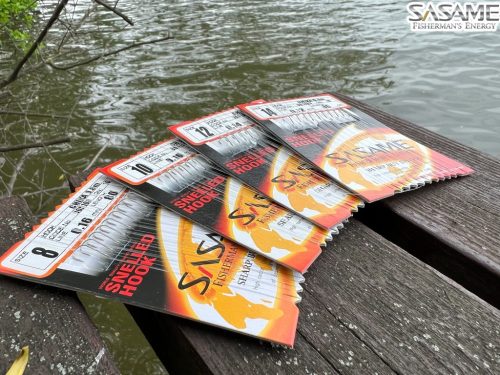 SASAME Chika lapkás pontyozó, keszegező előkötött horog - 80cm - Nickel - 10db/csomag - 12-es 0,14mm zsinórral