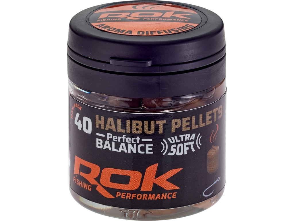ROK Halibut DIPPELT Pellet 9mm - balanszírozott 40db/üveg - Barna