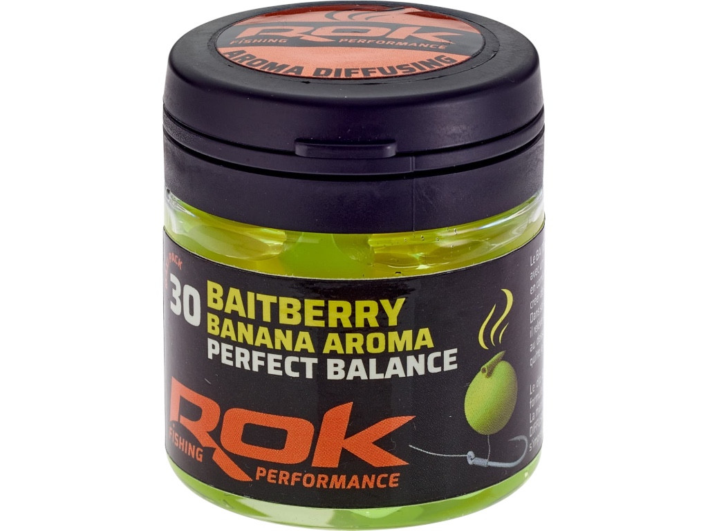 ROK Balaszírozott és Ízesített Csalizó Bogyó - Baitberry DIPPED - 30 darab/üveg -  Sárga - Banana